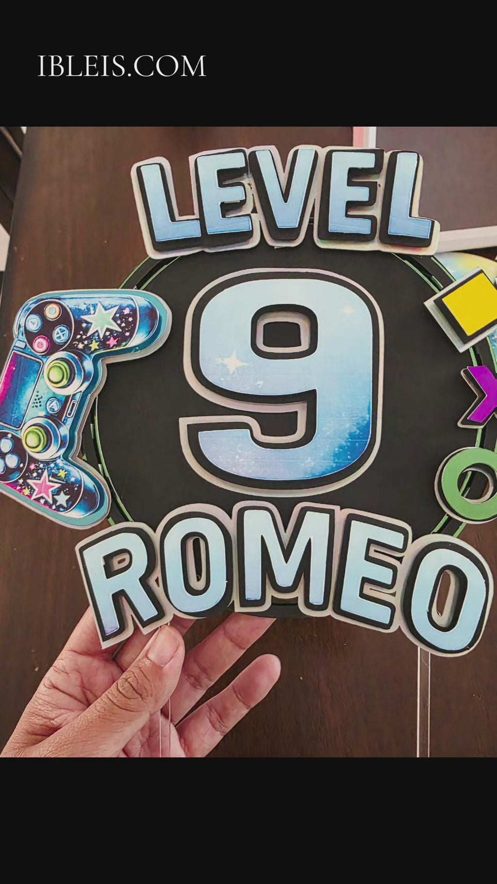 Customizable Epic Gamer Cake Topper