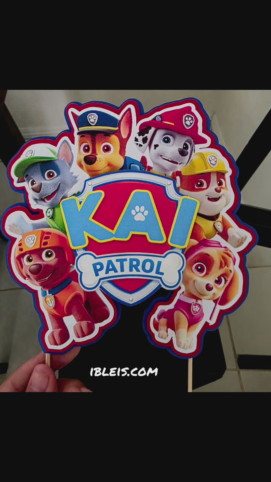 Paw Patrol Cake Topper – Personalized Paw Patrol Birthday Decoration for Kids