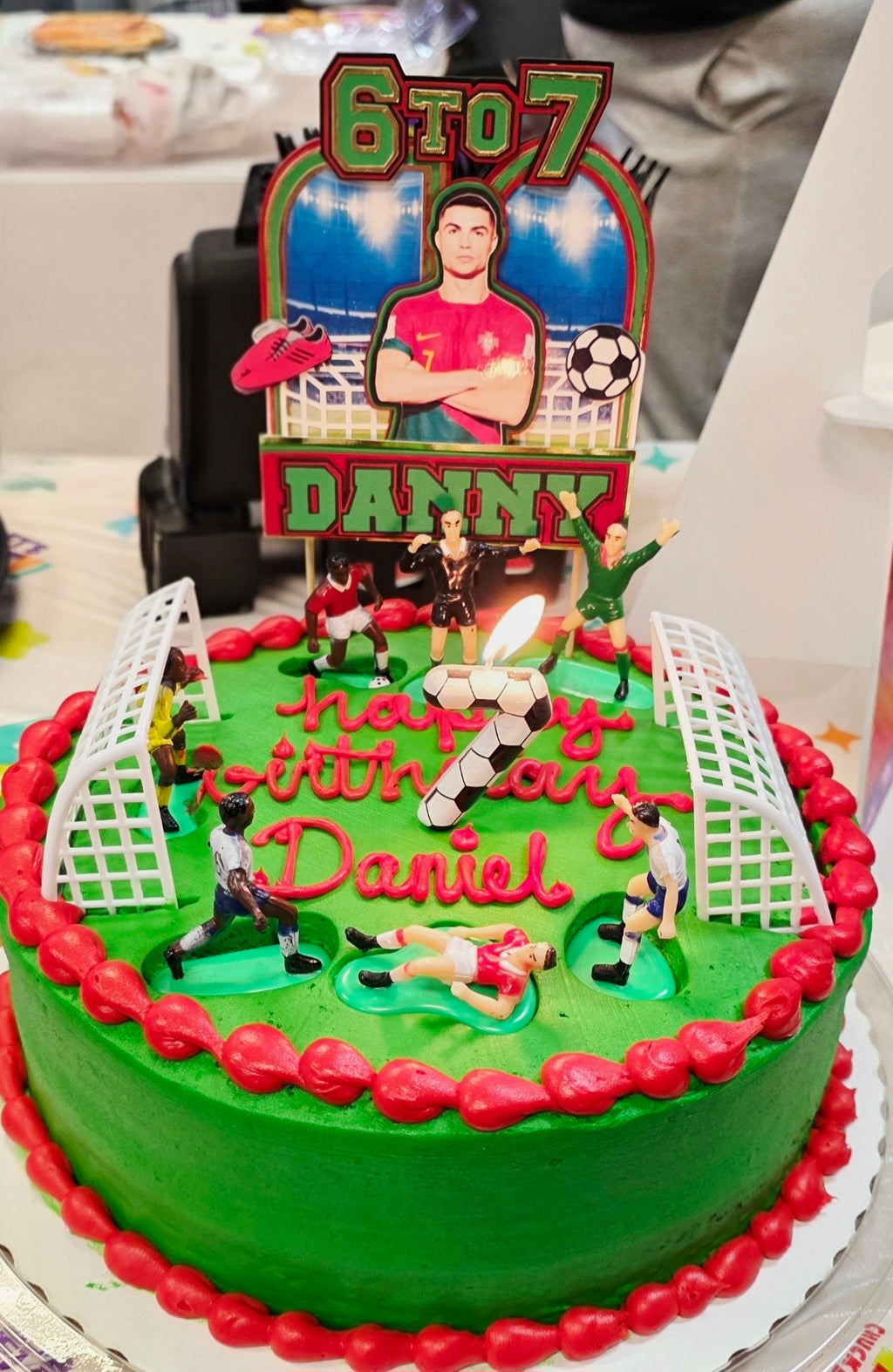 Soccer Themed Birthday Cake Topper
