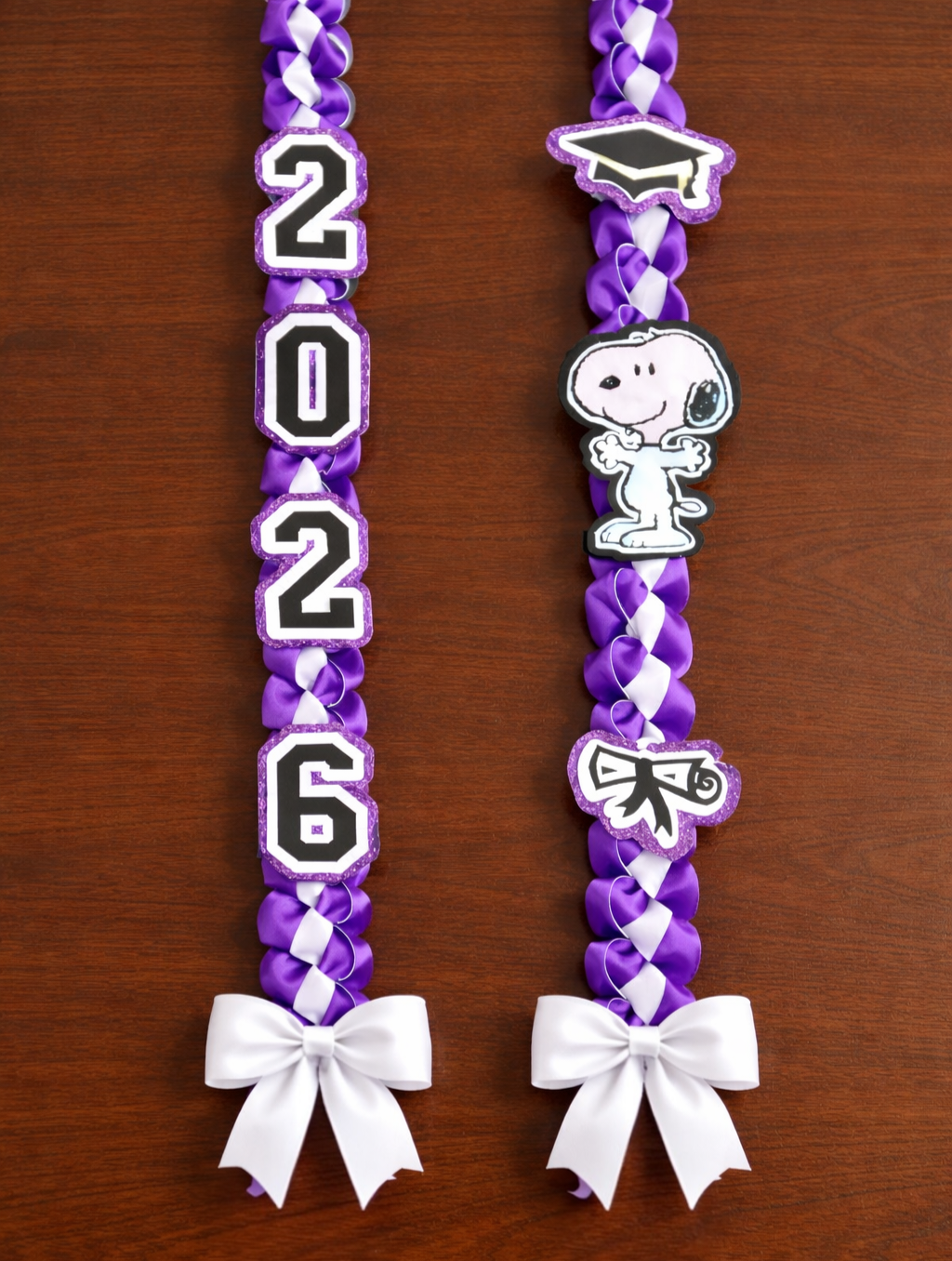 2026 Purple Snoopy Graduation Lei – Custom Peanuts Graduation Lei