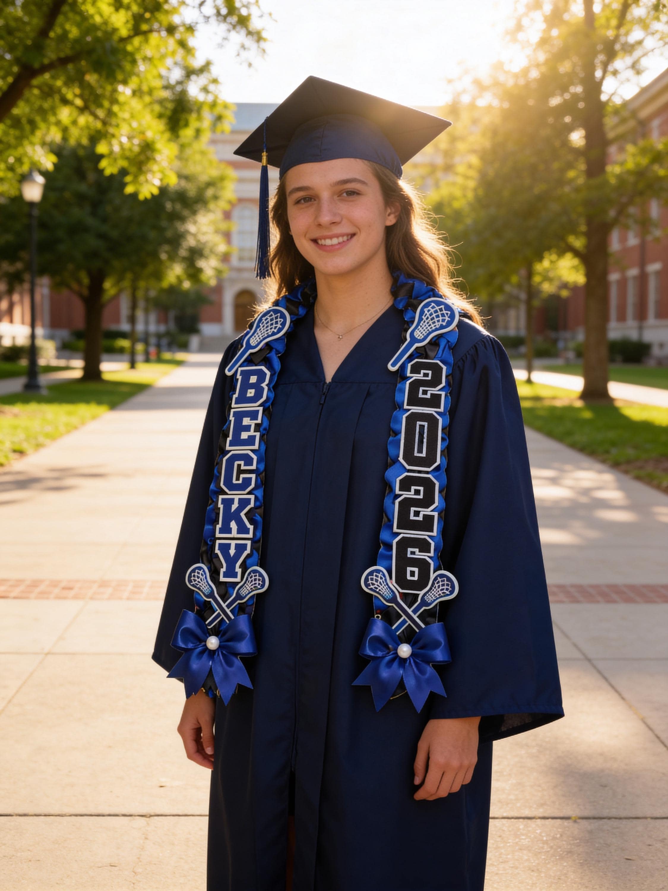 Lacrosse Graduation Lei – Custom Lacrosse Senior Gift – Personalized Grad Lei 2026