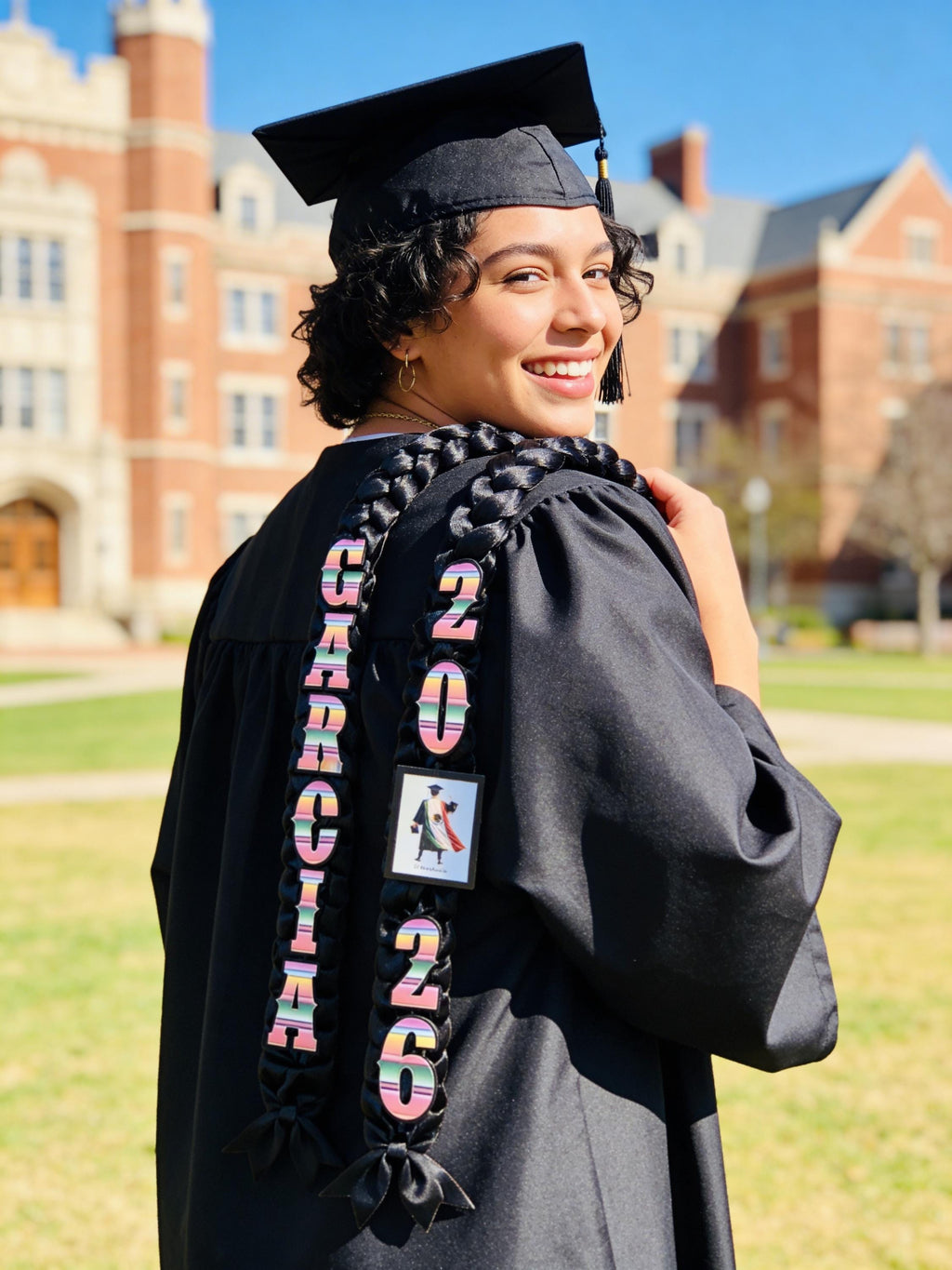Black Lotería Graduation Lei – Mexican Bingo Inspired Lei | Fiesta Graduation Gift