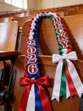 Mexico & USA Graduation Lei – Mexican American Pride Graduation Ribbon Lei