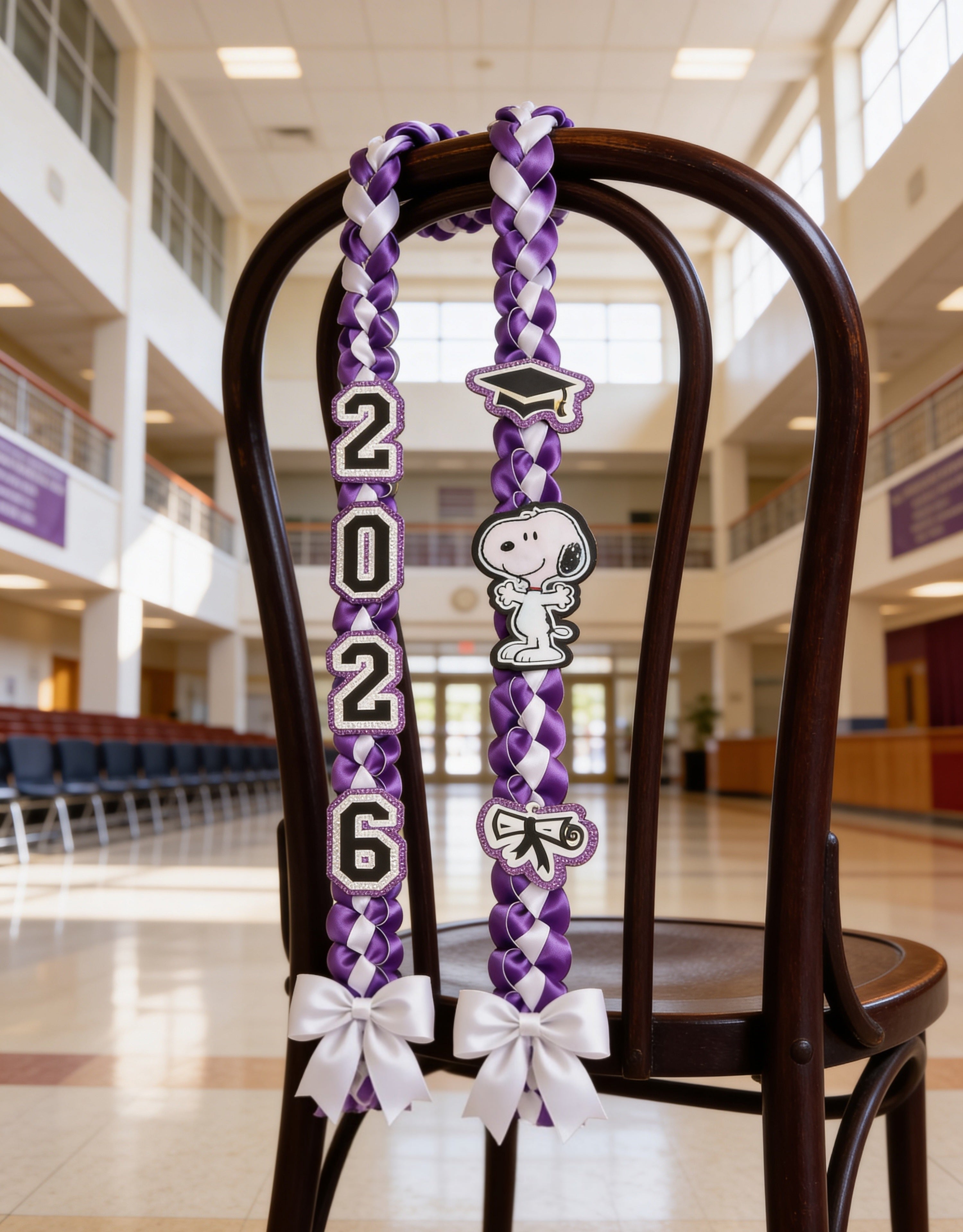 2026 Purple Snoopy Graduation Lei – Custom Peanuts Graduation Lei