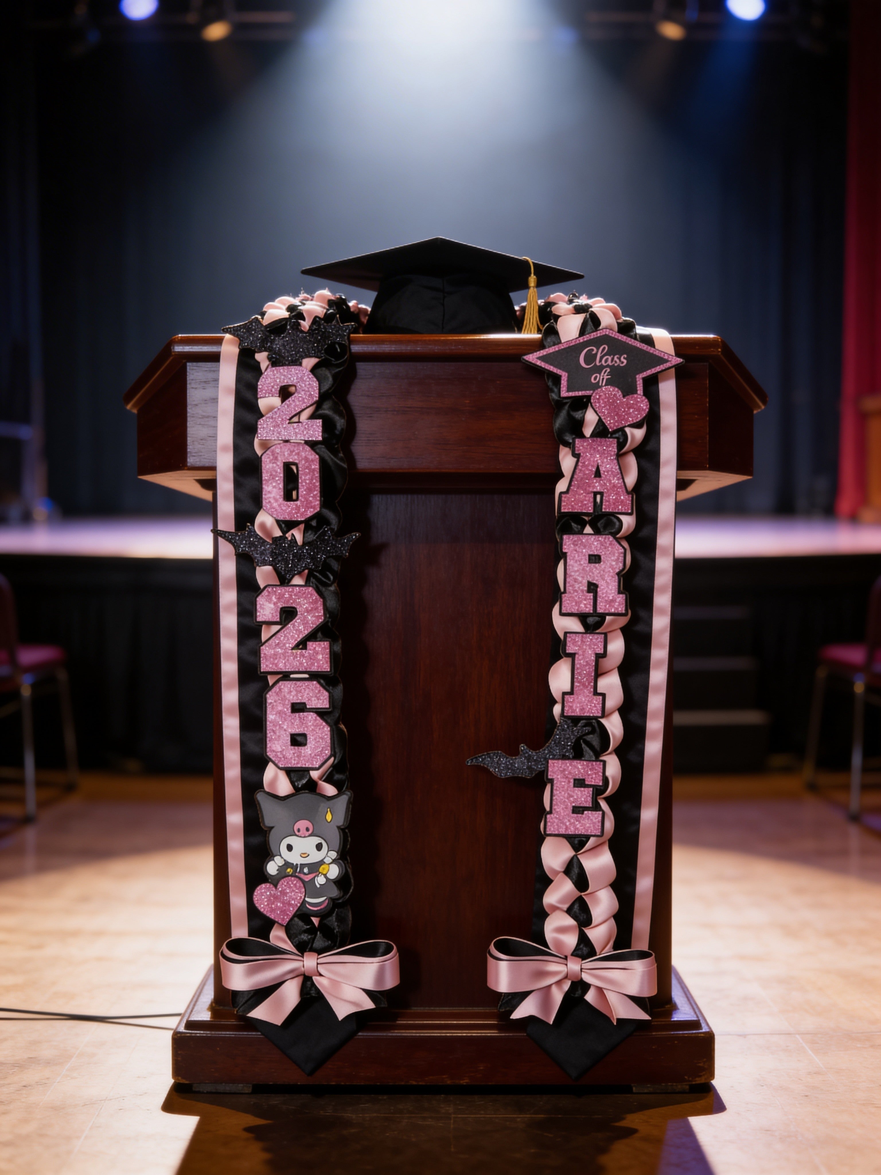 Kuromi Graduation Lei – Graduation Ribbon Lei