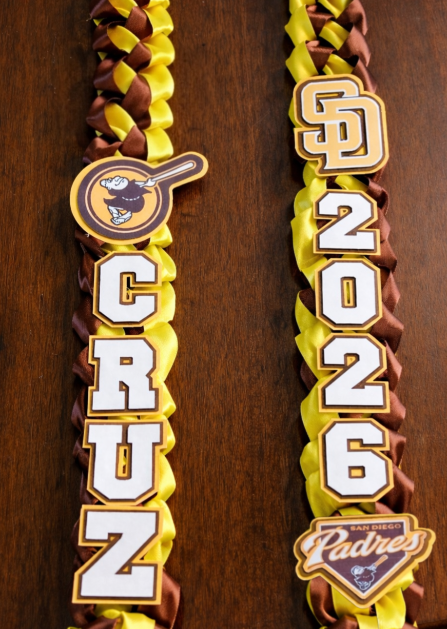 San Diego Padres Graduation Lei – Handmade MLB Inspired Graduation Lei