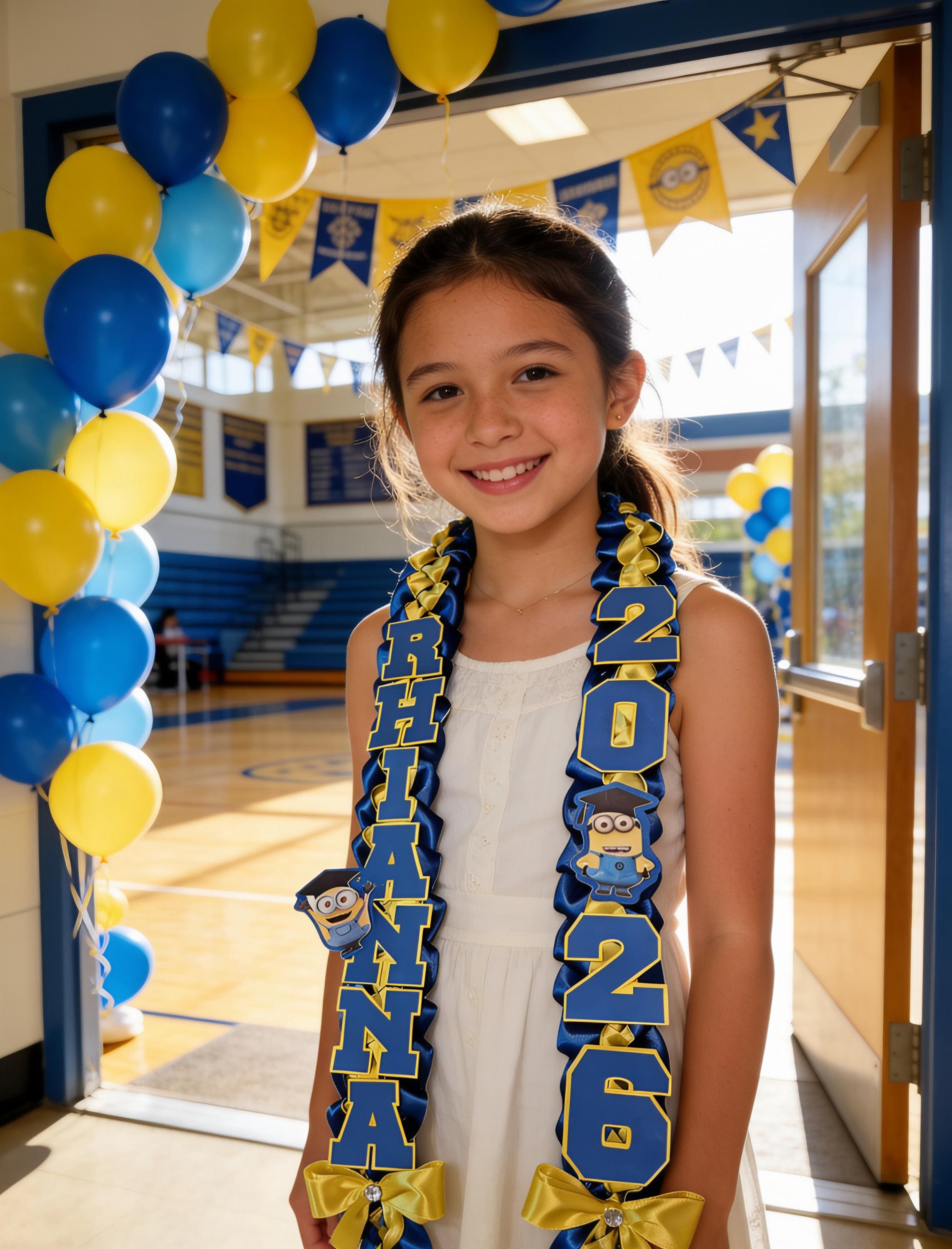 Minions Graduation Lei – Custom Yellow Grad Lei – Personalized Fun Graduation Gift