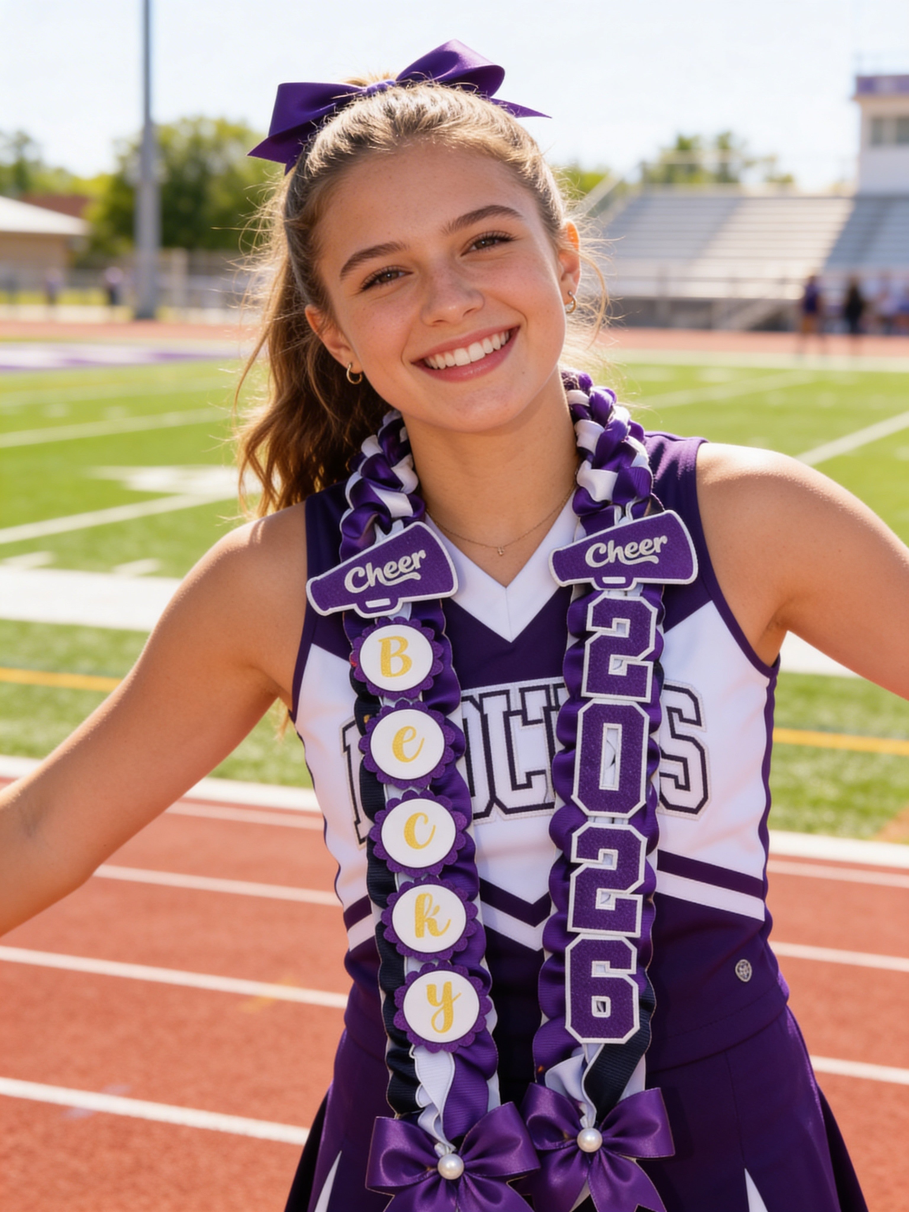Custom Cheer Graduation Lei – Personalized Cheerleader Keepsake