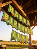 Tractor Theme Birthday Banner – Farm Birthday Party Banner – Personalized Barnyard Birthday Decoration