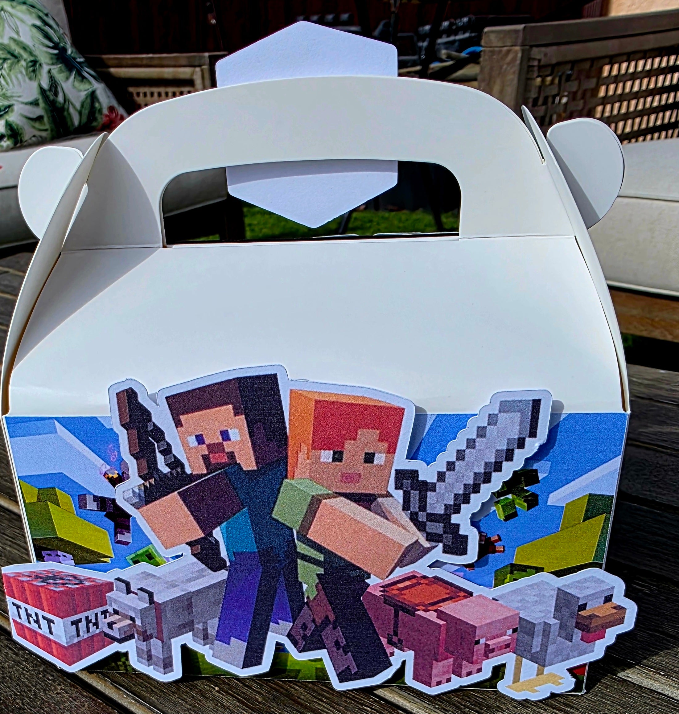 Personalized Minecraft Treat Boxes | Gamer Birthday Party Favor Boxes