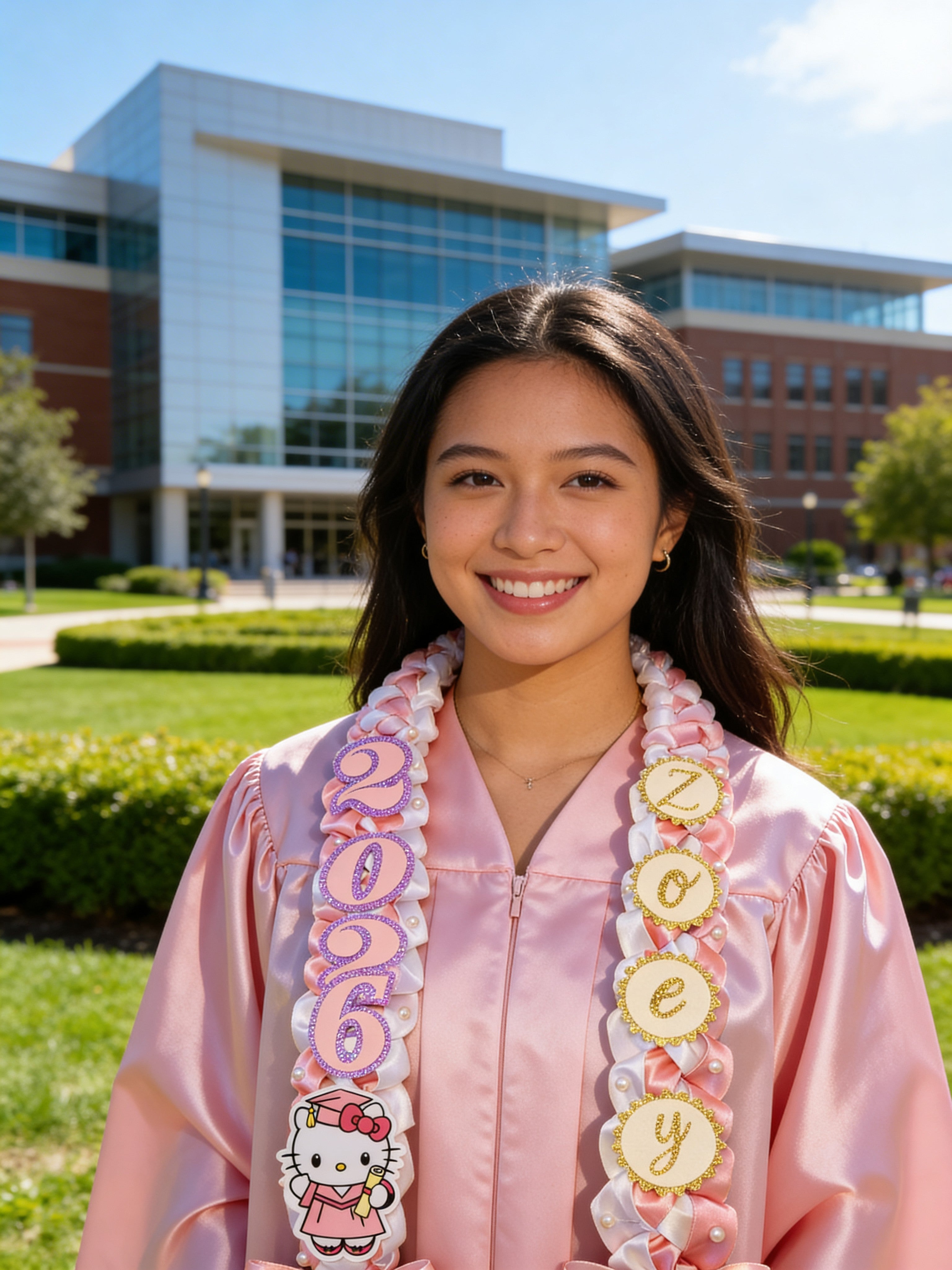 Hello Kitty Graduation Lei – Handmade Graduation Ribbon Lei