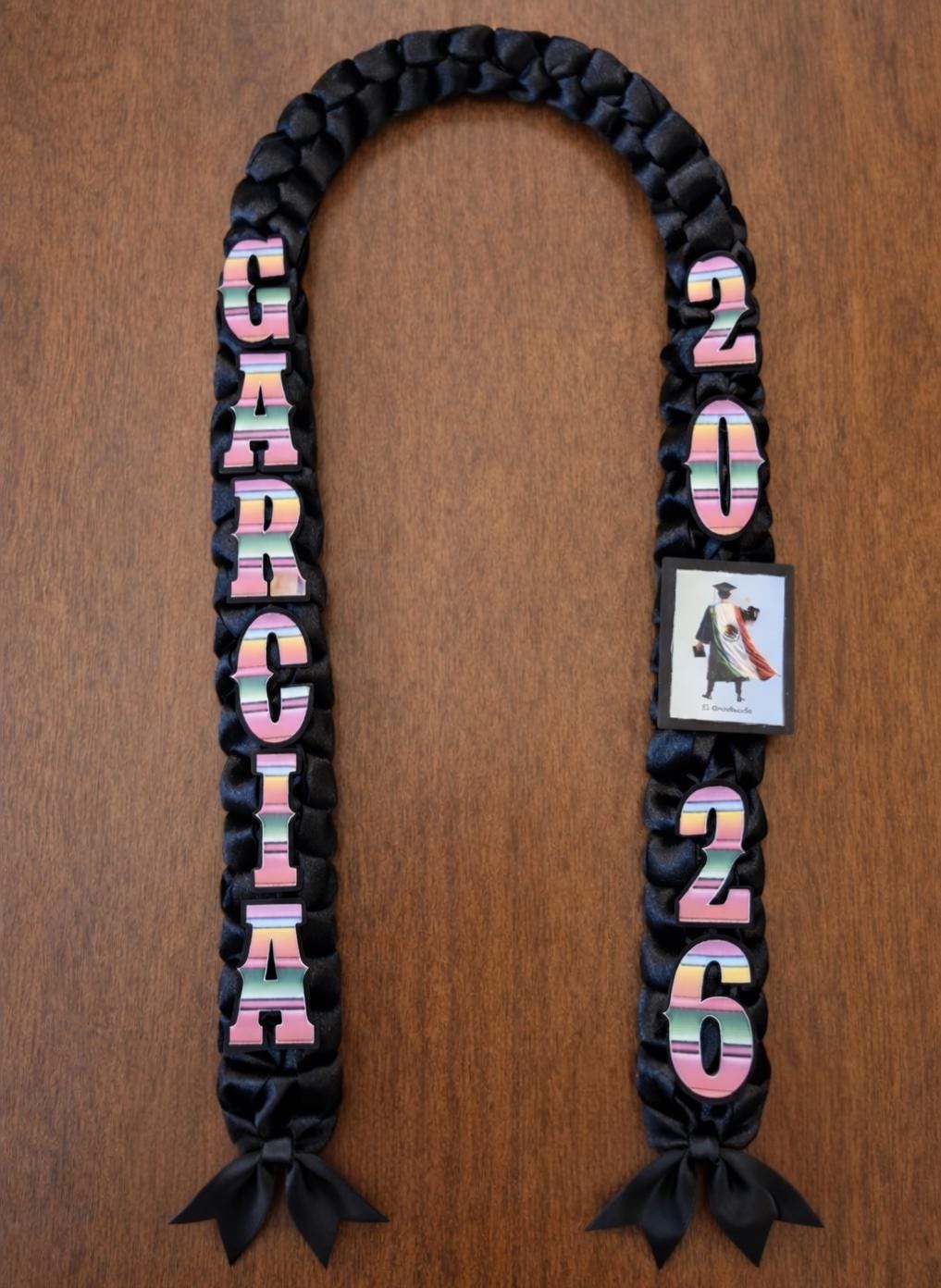 Black Lotería Graduation Lei – Mexican Bingo Inspired Lei | Fiesta Graduation Gift