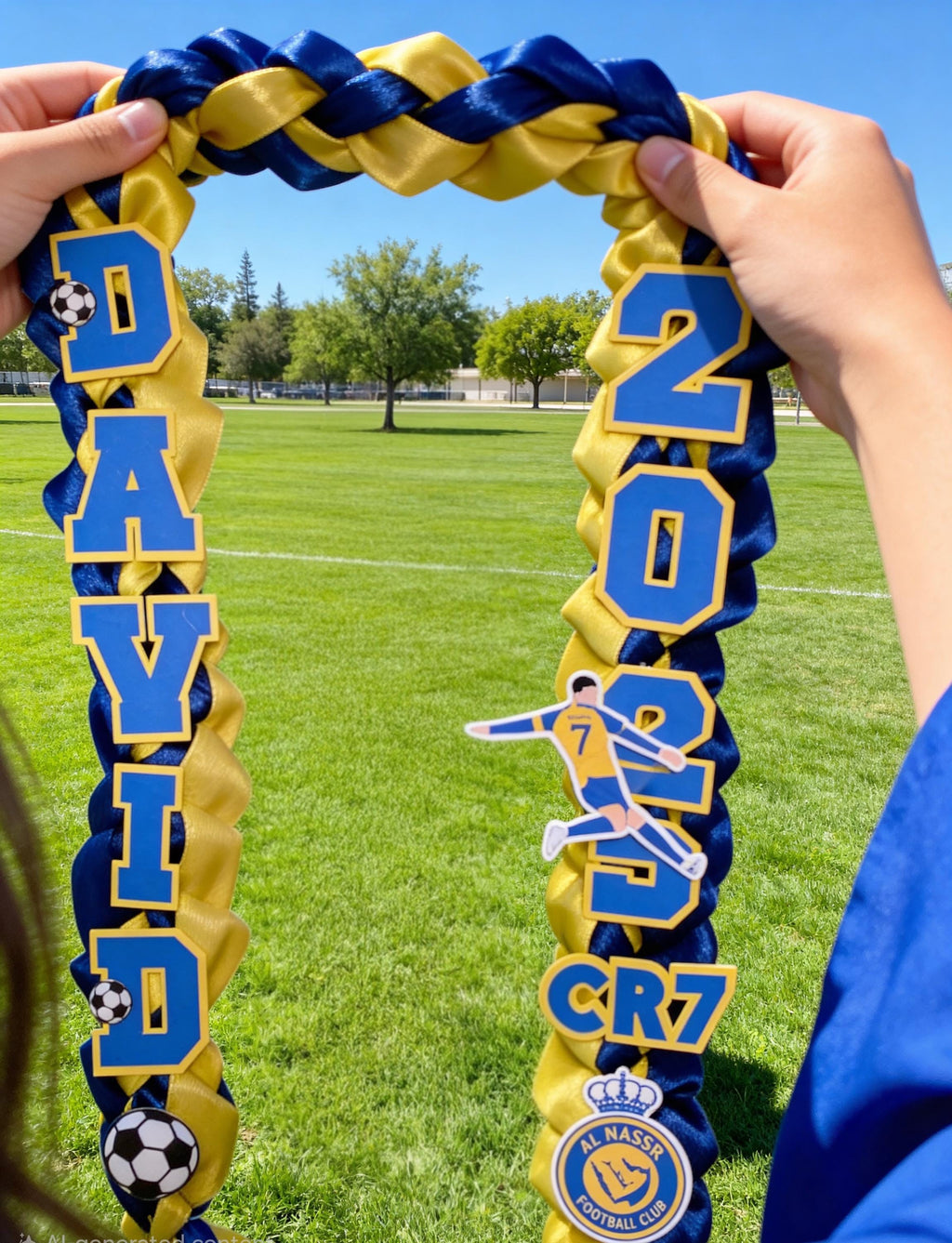 Cristiano Ronaldo Inspired Graduation Lei – Soccer Lei Gift for Graduates
