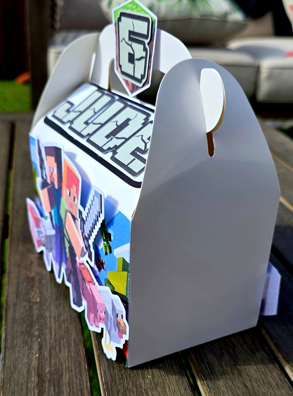 Personalized Minecraft Treat Boxes | Gamer Birthday Party Favor Boxes