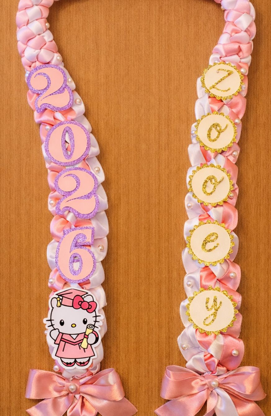 Hello Kitty Graduation Lei – Handmade Graduation Ribbon Lei