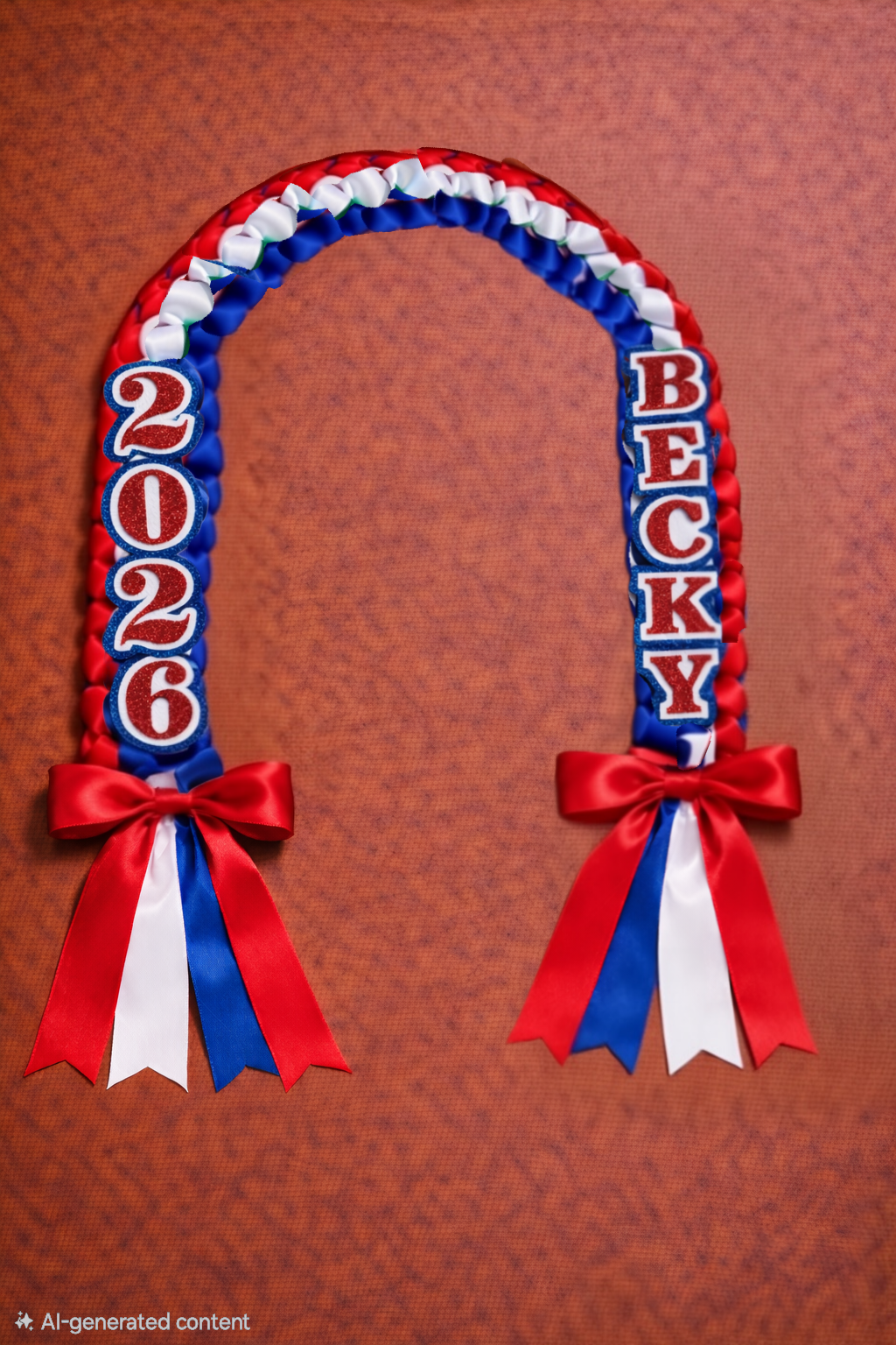USA Patriotic Graduation Lei – Red, White & Blue Graduation Lei